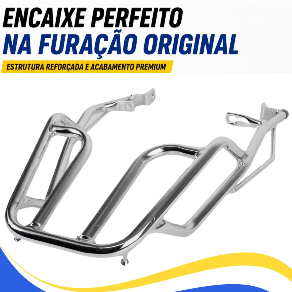 Bagageiro Pop 110i 2016 A 2024 Reforçado Cromado Suporte Para Baú Traseiro Moto