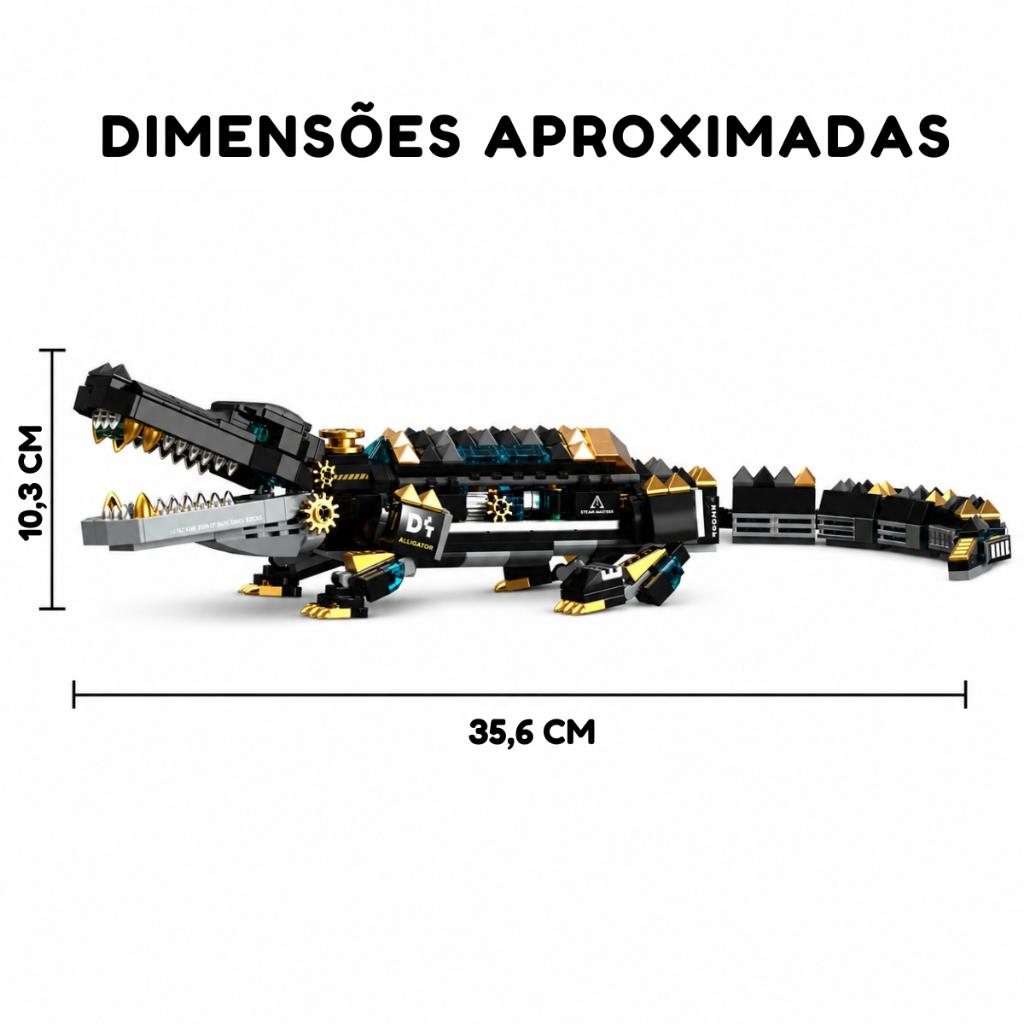 Blocos De Montar Crocodilo Steampunk 541 Peças - Castela