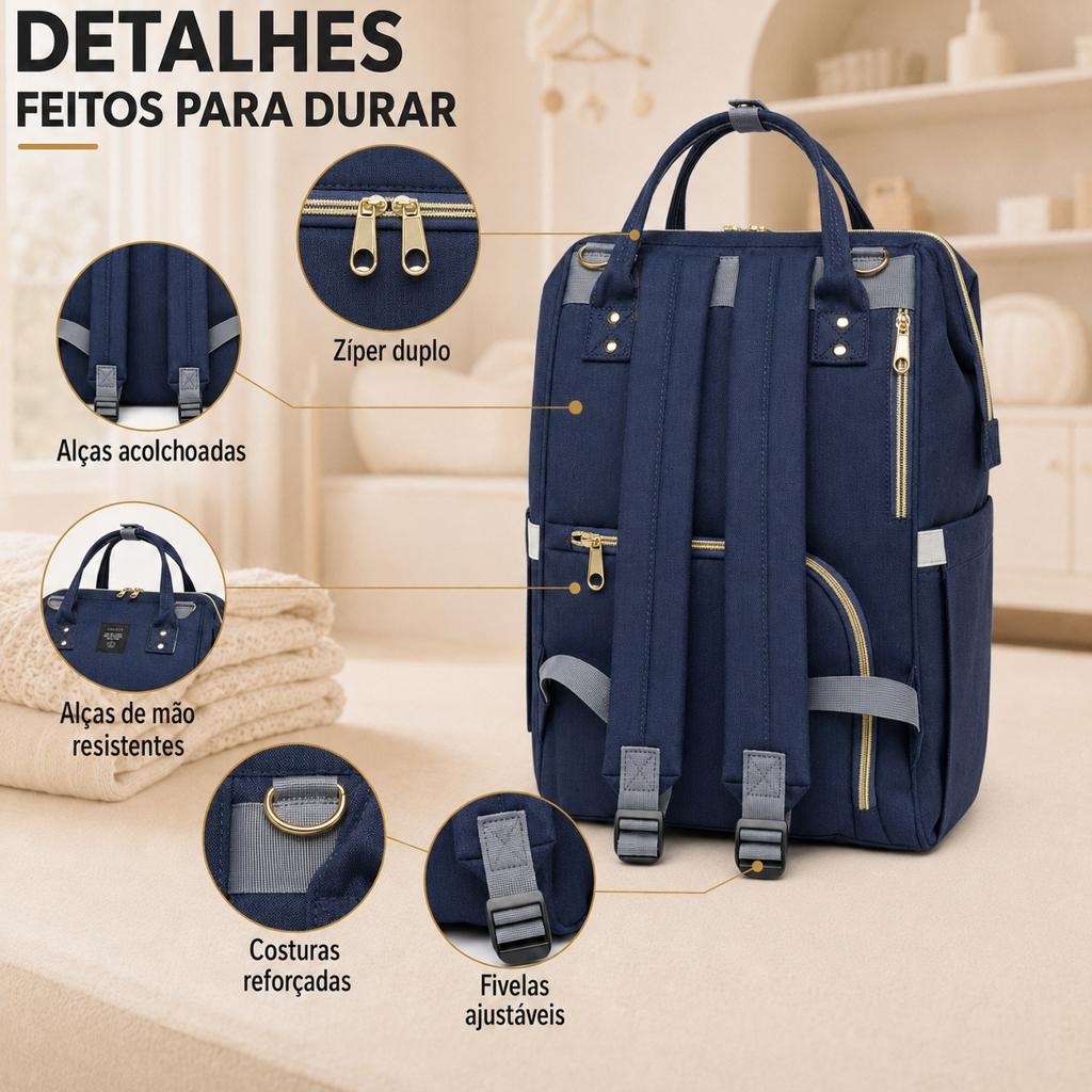Mochila Bolsa Saída Maternidade Original Porta Mamadeira
