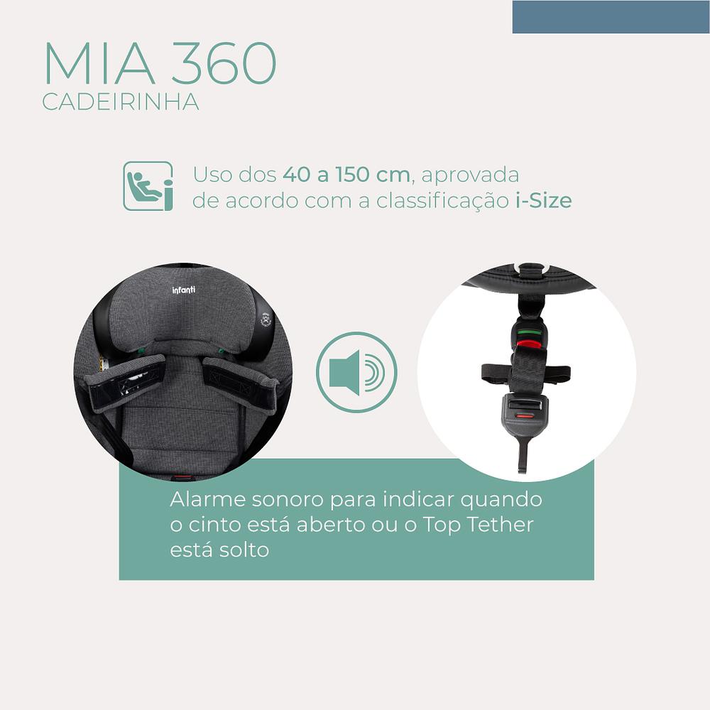 Cadeirinha De Bebê Mia 360 Infanti Isofix 0-36kg I-size Preto