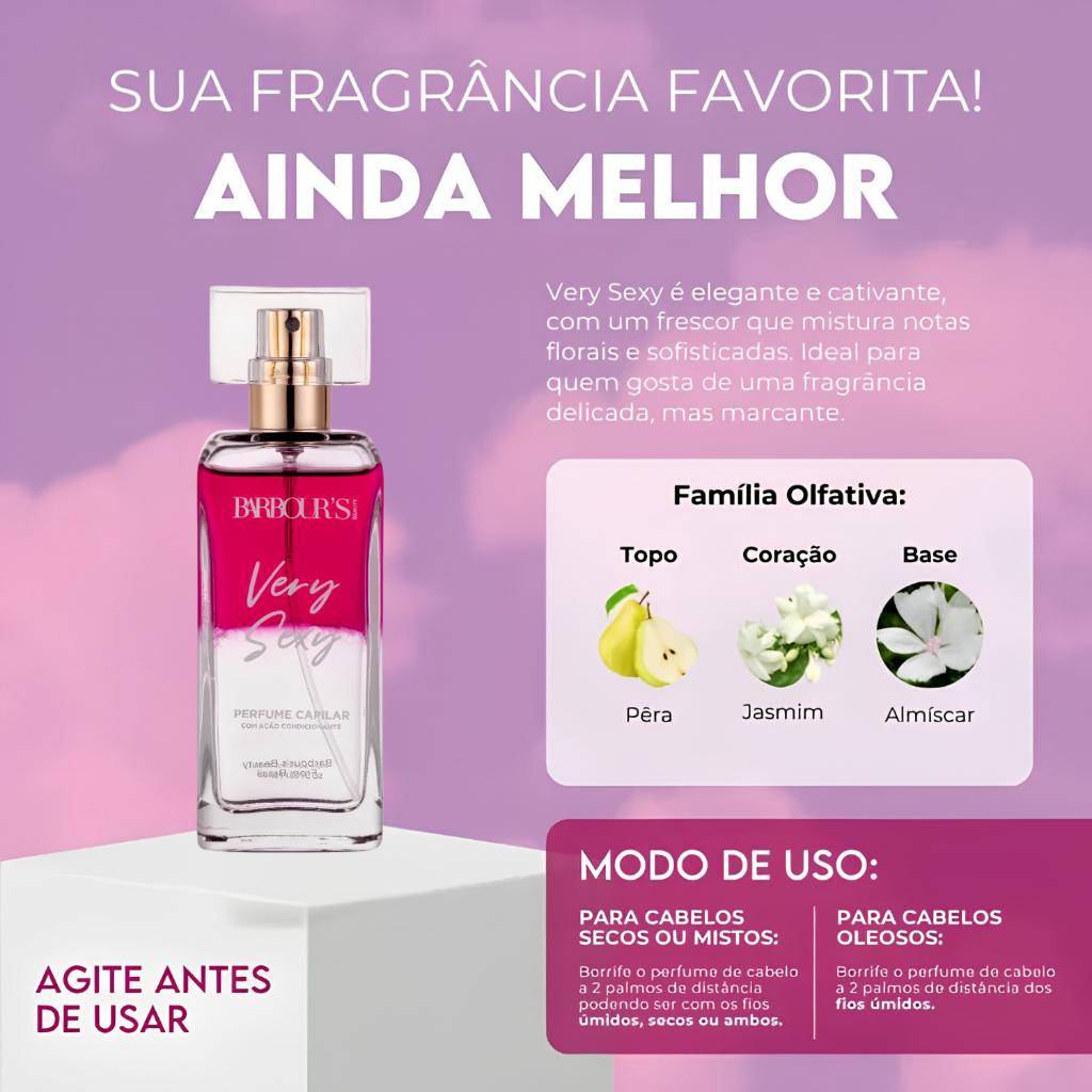 Kit Body Splash Perfume Capilar Máscara Liquída Very Sexy Barbour S Beauty Nutrição Intensa