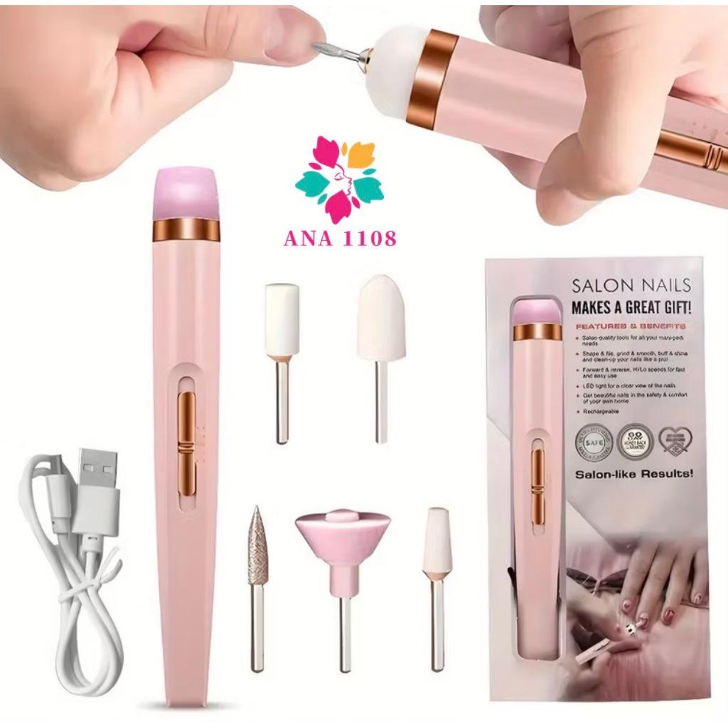 Lixadeira Elétrica De Unhas 5 Em 1 Portátil Sem Fio/Recarregável/Manicure E Pedicure Profissional