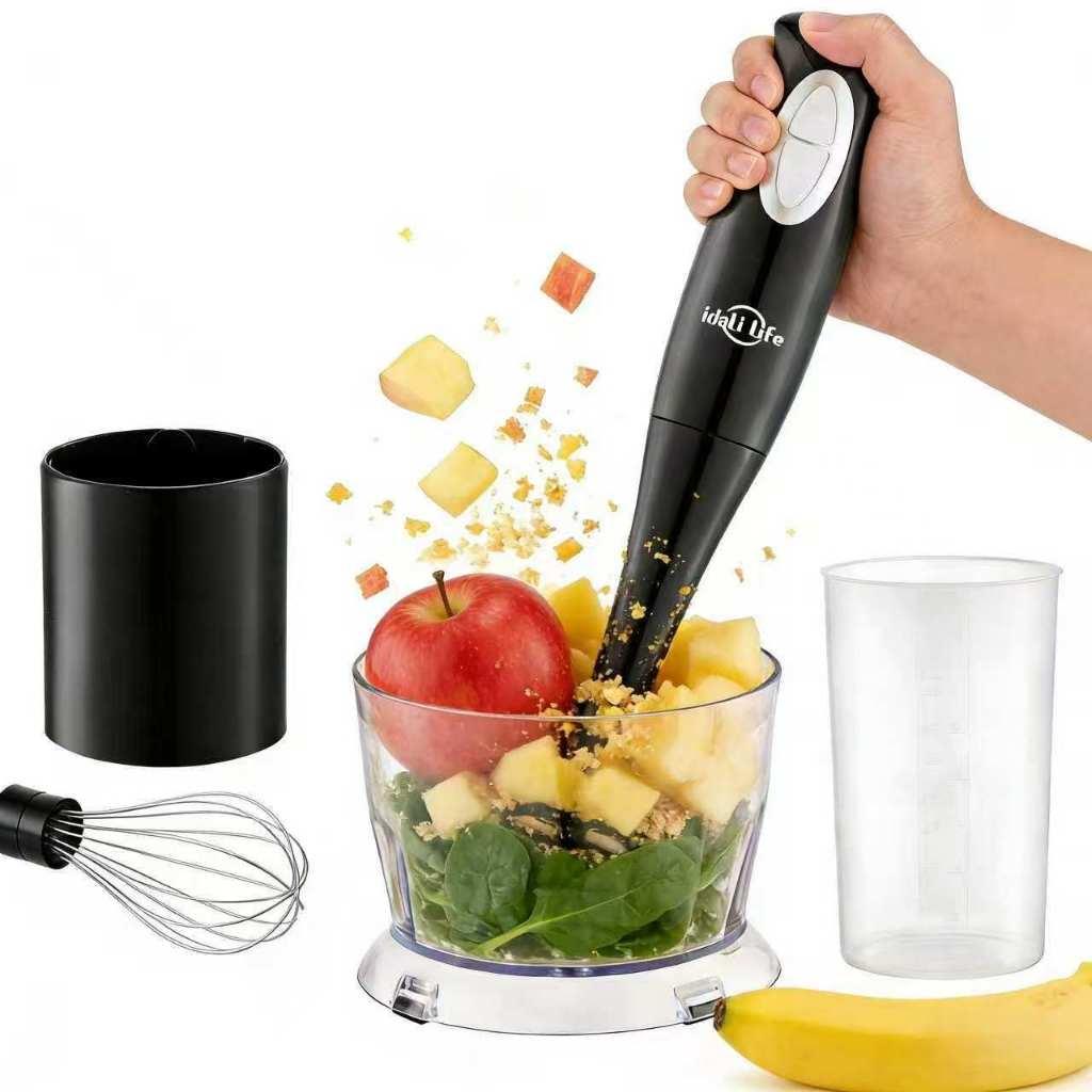 Mixer De Mão 3 Em 1 300W 127v Inox Com Batedor De Ovos Triturador Misturador Idali Life