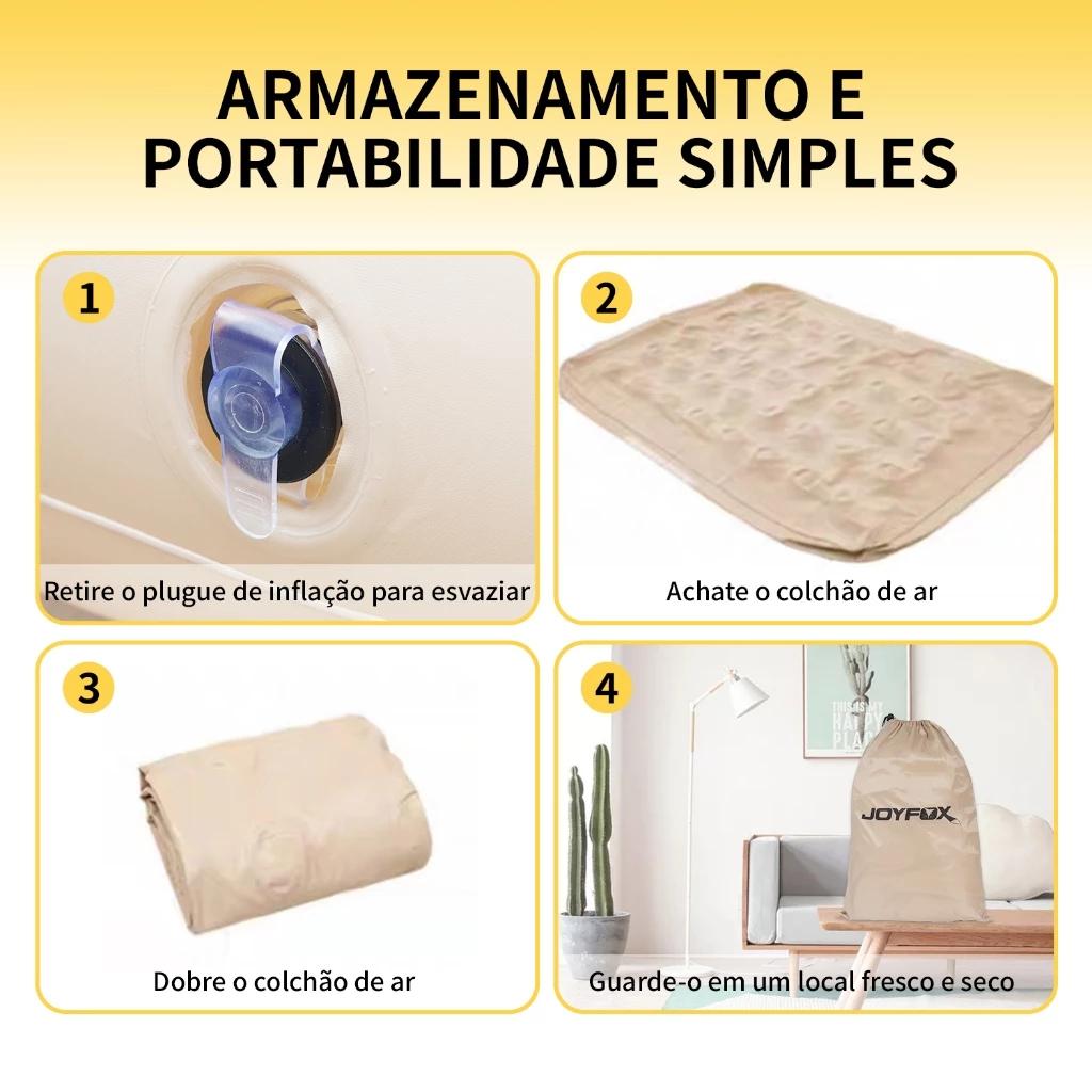 Colchão Inflável 2-3 Pessoas Com Bomba Manual Travesseiros Bolsa Camping
