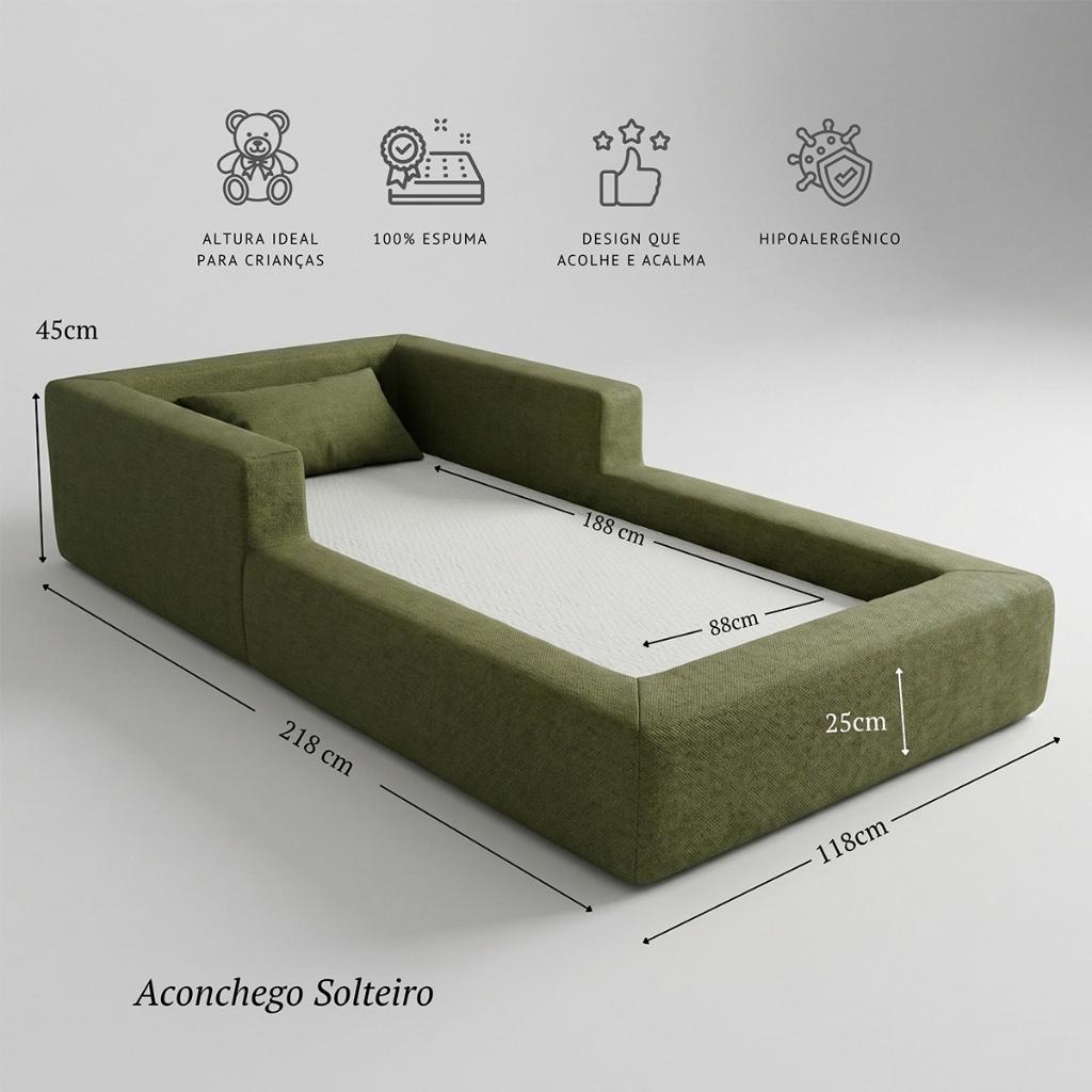 Cama Montessoriana Solteiro Aconchego 100 Espuma Keiko Colchões