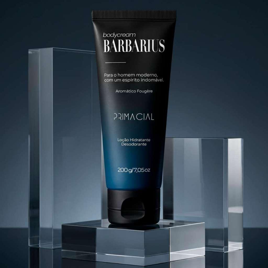 Hidratante Desodorante Barbarius Masculino 200G - Primacial Perfume Amadeirado Aromático