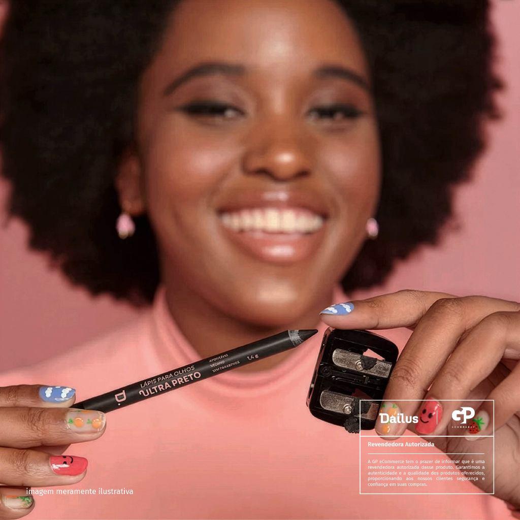 Lápis Para Olhos Dailus ULTRA Preto Vegano E Apontável Com Alta Pigmentação E Resistente A Água