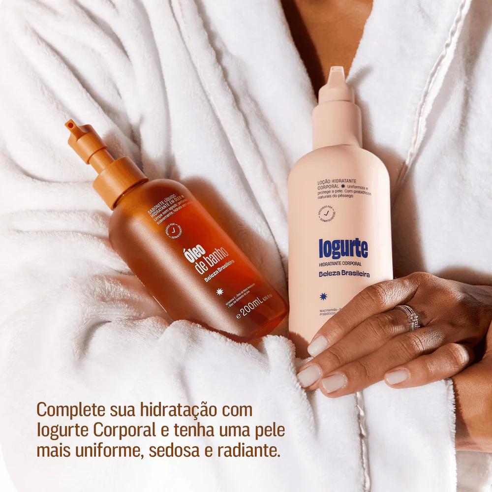 Óleo De Banho Hidratante Beleza Brasileira 200ml Nutrição Intensa Rosa Mosqueta Vitamina E Pele Macia Sem Ressecar