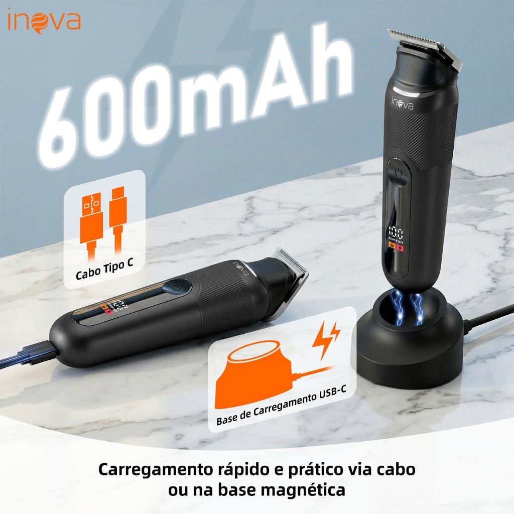 Inova Máquina De Cortar Cabelo Profissional Sem Fio USB Recarregável Bivolt Portátil Hair Clipper Desempenho