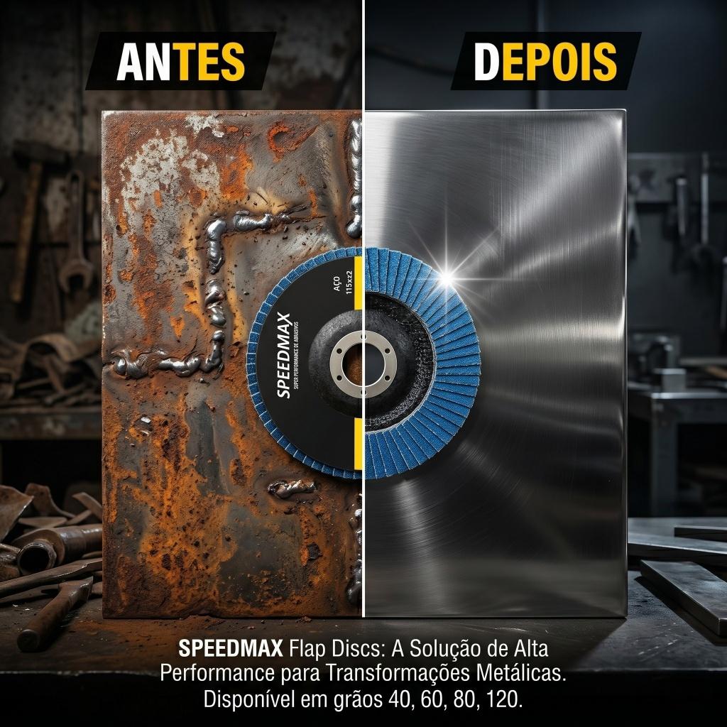 Disco Flap 4.1/2 Kit C/10pçs Grão 40 - 60 - 80 - 120