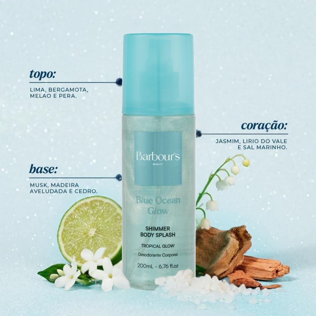 Shimmer Body Splash Blue Ocean Glow Desodorante Colônia 200ml