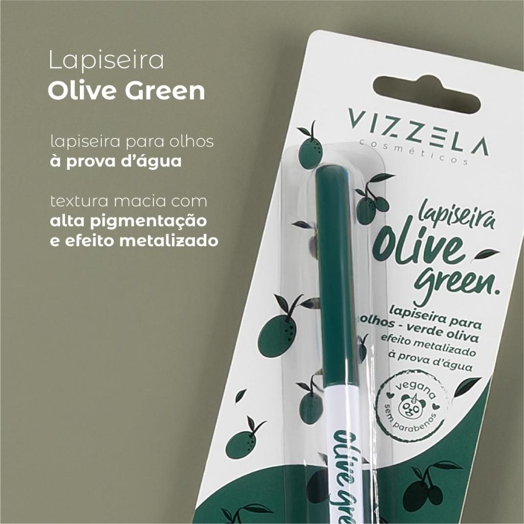 Lapiseira Olhos Olive Green Verde Oliva Efeito Metalizado Original Vegano Vizzela