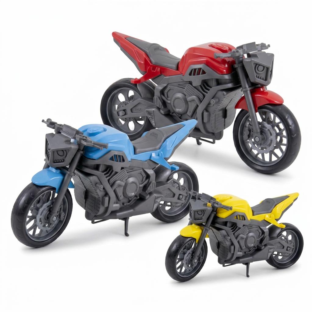 Kit Com 3 Motos Esportivas Grandes 32cm Menino 3 Anos Motinha Brinquedo Realista Certificado Inmetro Queen Shop