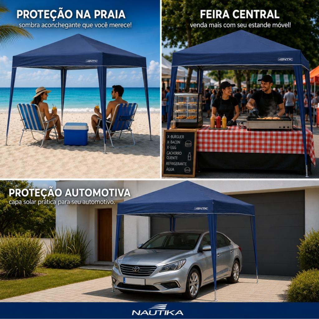 Tenda Gazebo 3x3 Trixx FPS 50 Com Proteção Solar Nautika