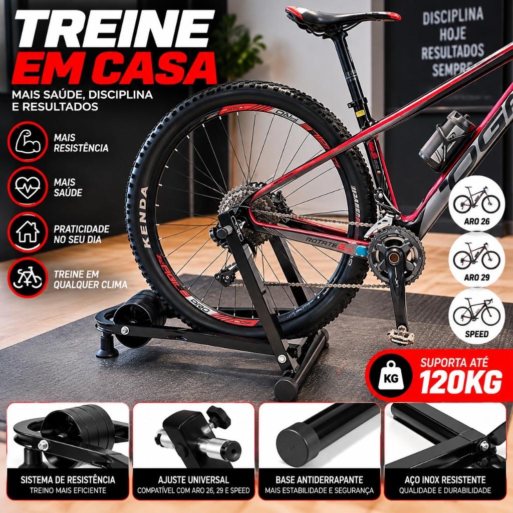 Rolo De Treino Para Ciclismo Mtb Urban Speed Ergométrico Dobrável