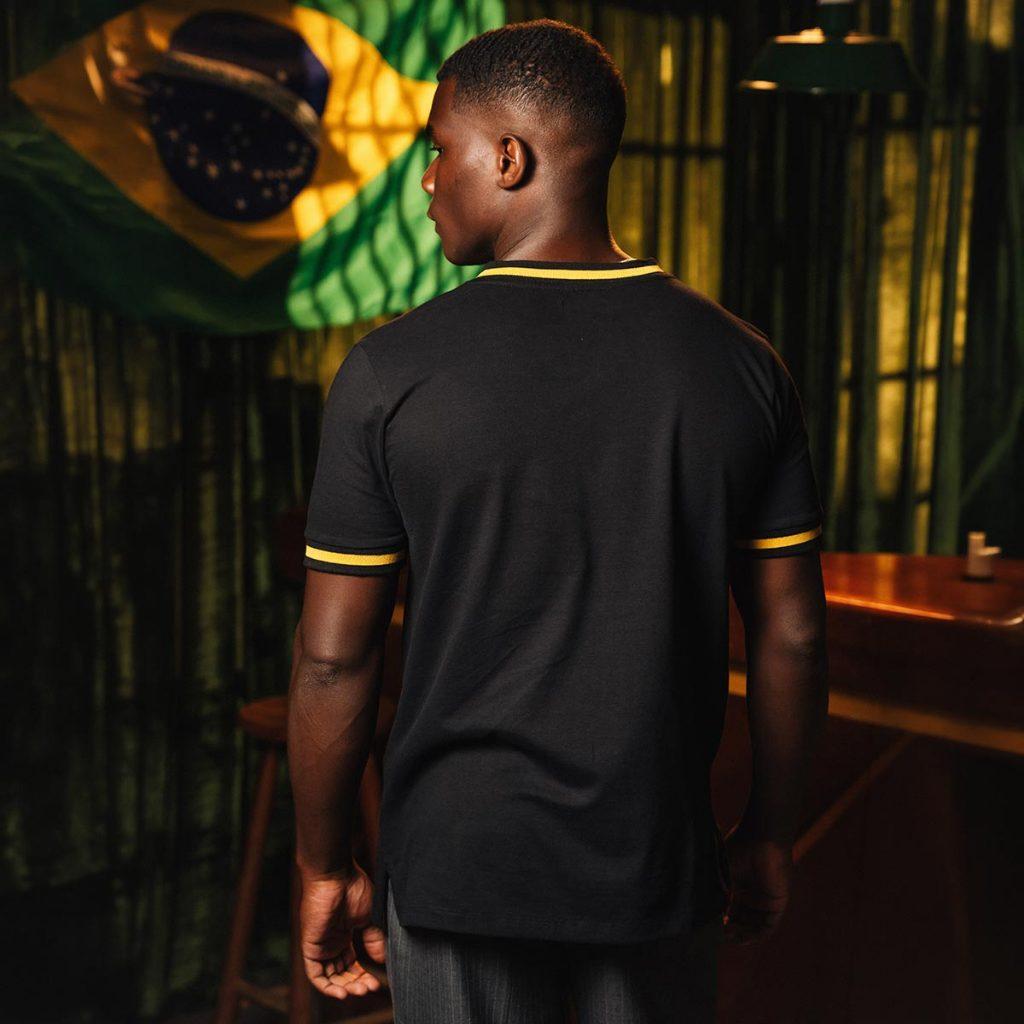 Camisa Brasil Retrô Preta Masculina Oficial