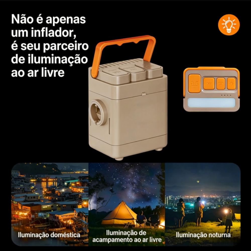 Colchão Inflável Queen Casal Autoinflável Com Bomba Integrada Joyfox Acampamento 200x150x28cm