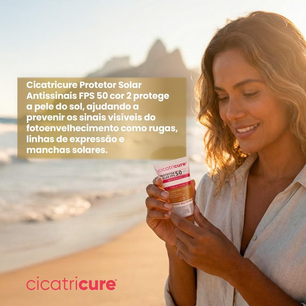 Protetor Solar Cicatricure Fps50 Com Cor Média 40g - Ácido Hialurônico E Pró Colágeno