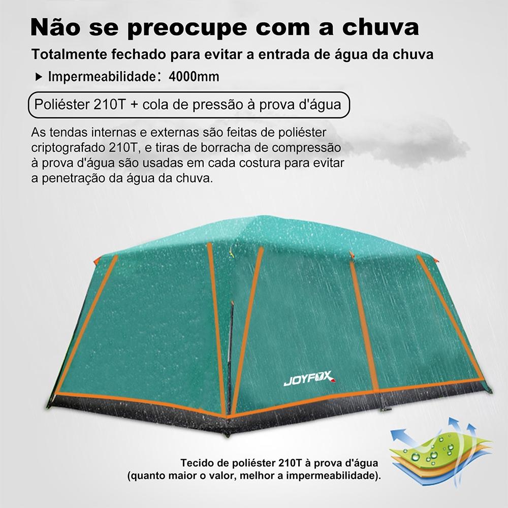 Barraca Camping Acampamento5-8 Pessoas Impermeavel 4000mm Joyfox Barraca Familiar Grande320 210 180cm