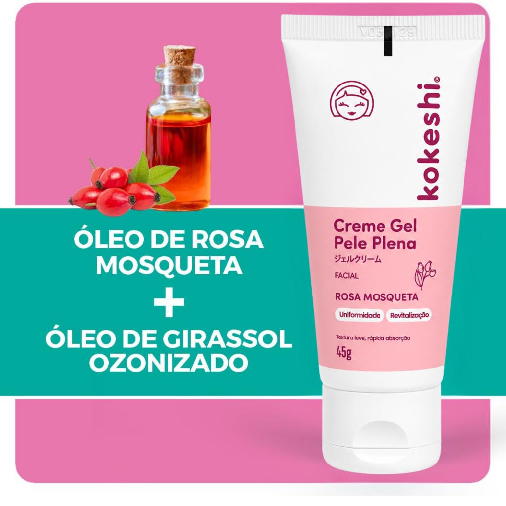 Kit Gel Facial Pele Plena E Hidratante Renovador Olhos De Gueixa Kokeshi