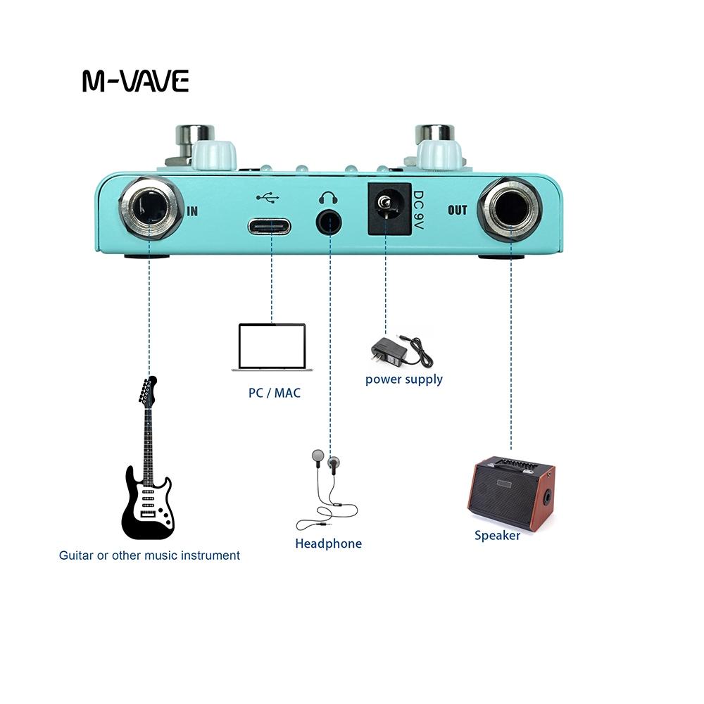 M-vave Lost Tempo V2 Drum Machines Looper Pedal 30 Baterias Integradas 11 Minutos De Tempo De Gravação Sintonizador