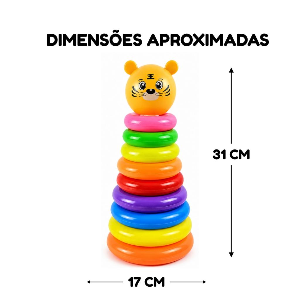 Brinquedo Jogo De Empilhar Aprendizagem E Educativo Argolas Castela