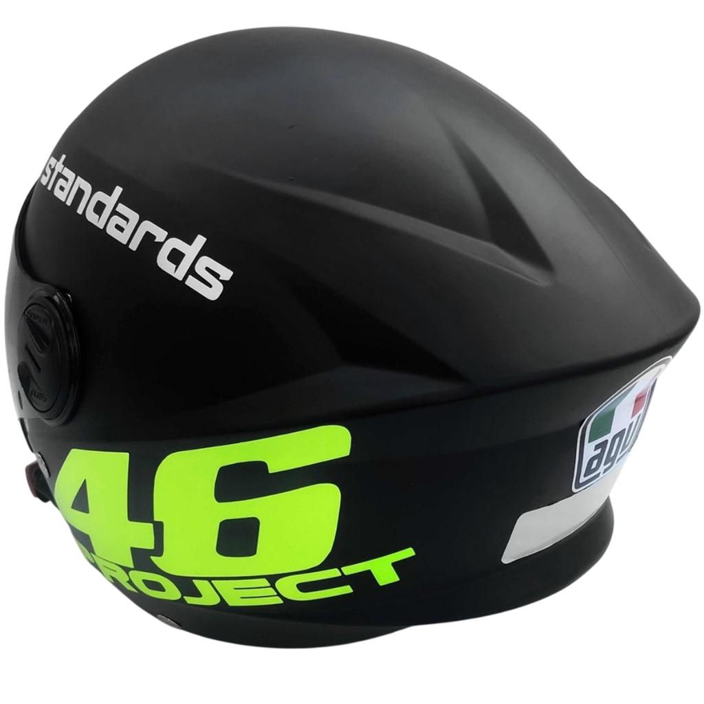 Capacete Liberty New 3 Preto Fosco Personalizado Adesivado Project 46 Vr Viseira Fumê Osascorte
