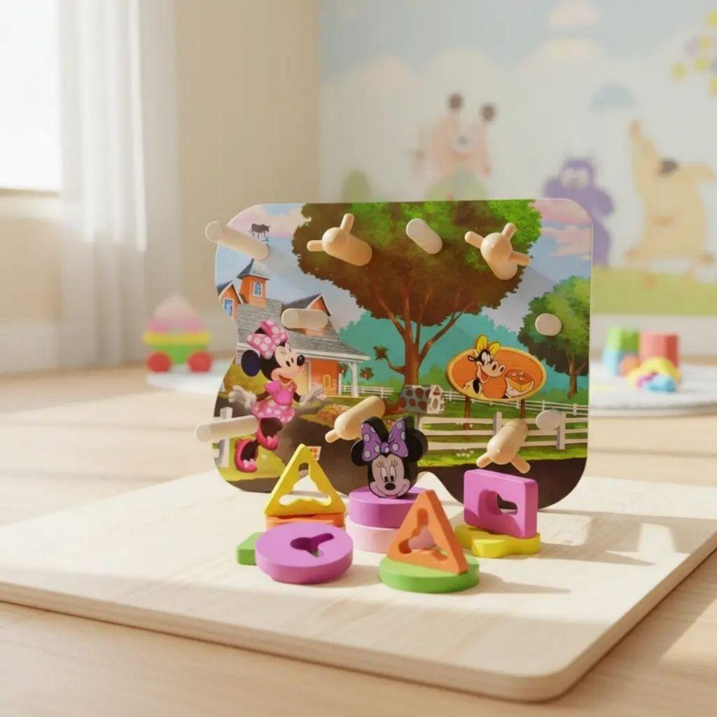 Aramado Brinquedo Divertido Para Desenvolvimento Infantil Cores Formas Mickey Minnie Disney