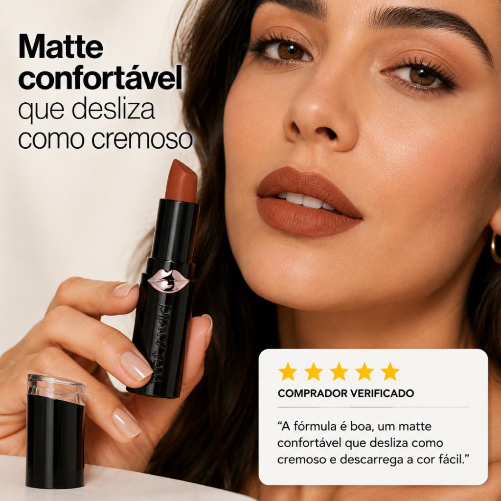 Batom Cremoso Matte Longa Duração Alta Pigmentação - Megalast Lip Color Matte