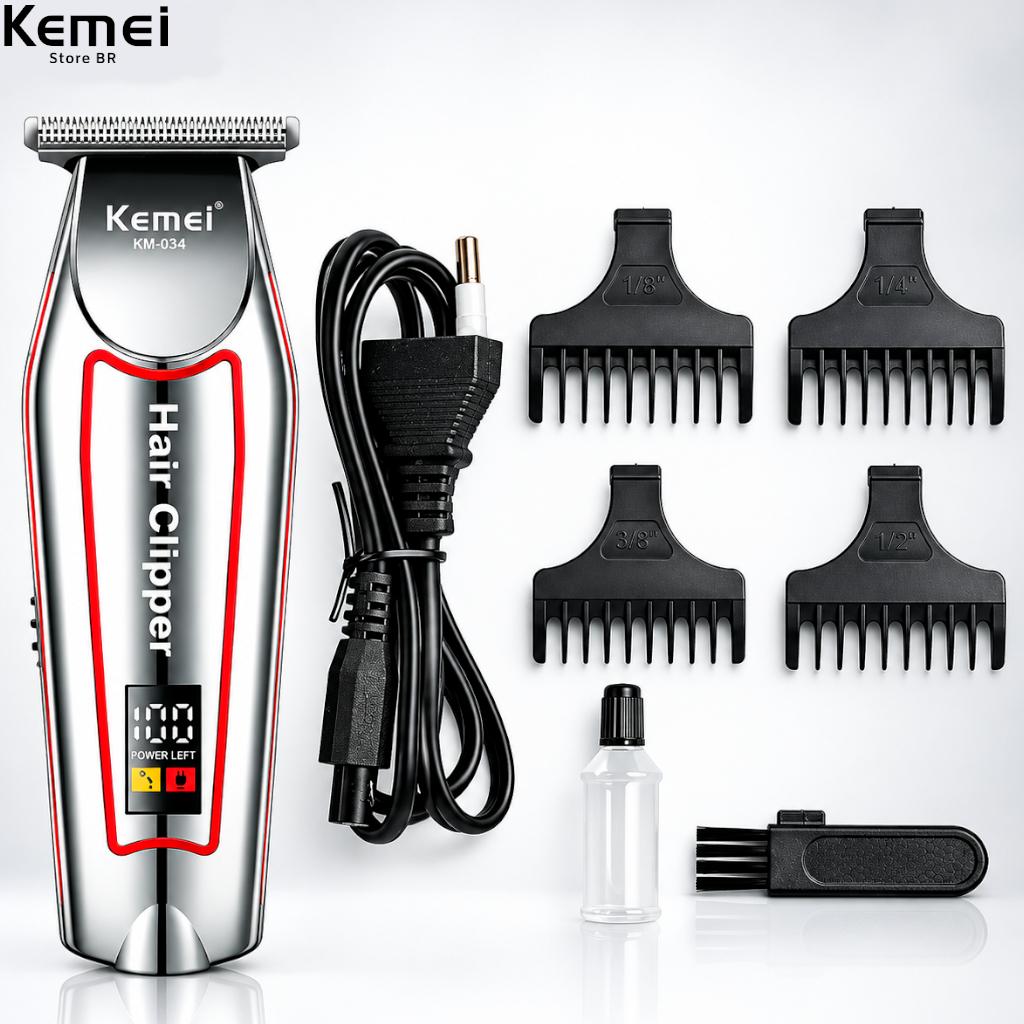 Máquina De Acabamento Kemei Km-034 Bivolt Sem Fio Portátil 5w De Potência