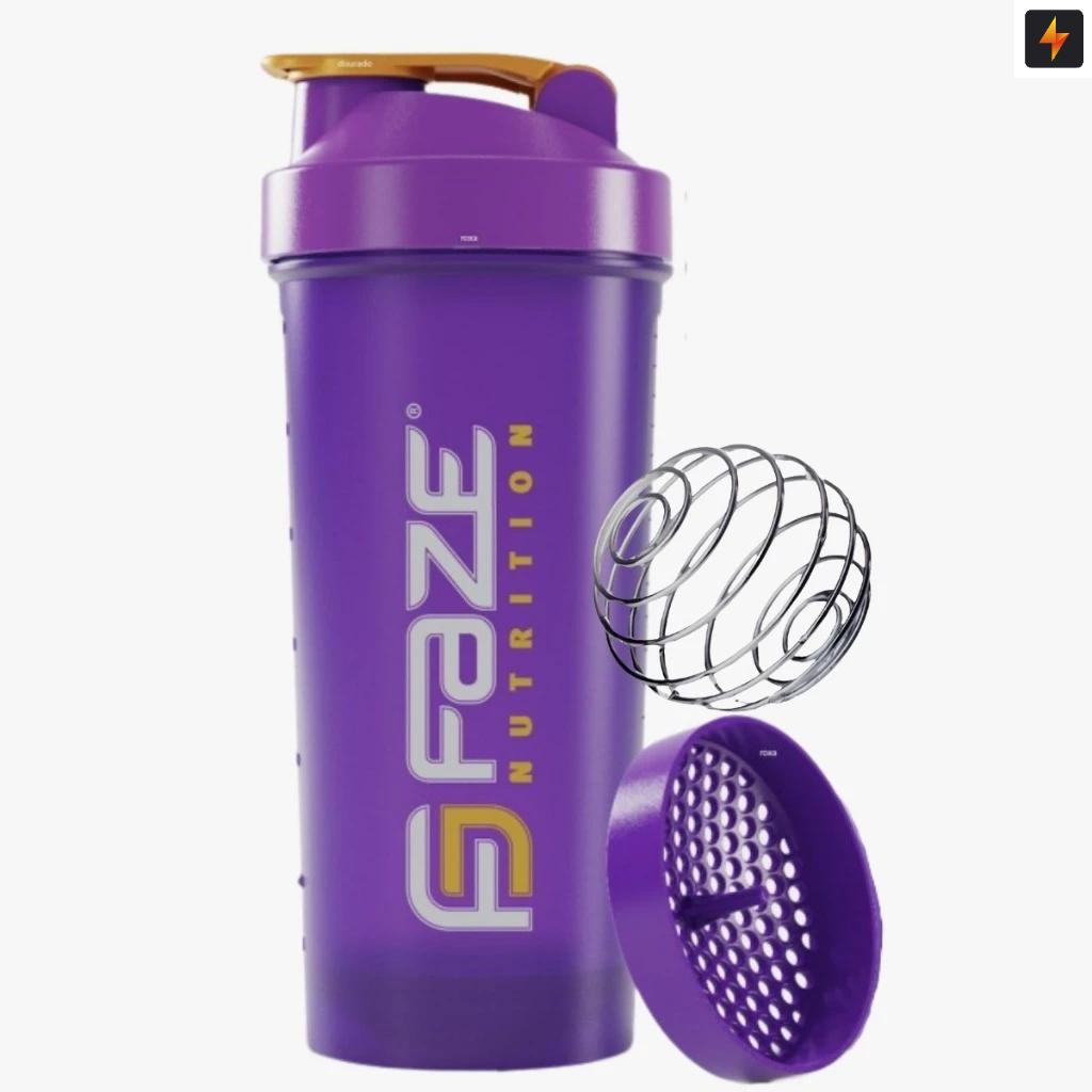 Coqueteleira Shakeira 600 Ml Faze Nutrition Com Mola E Peneira