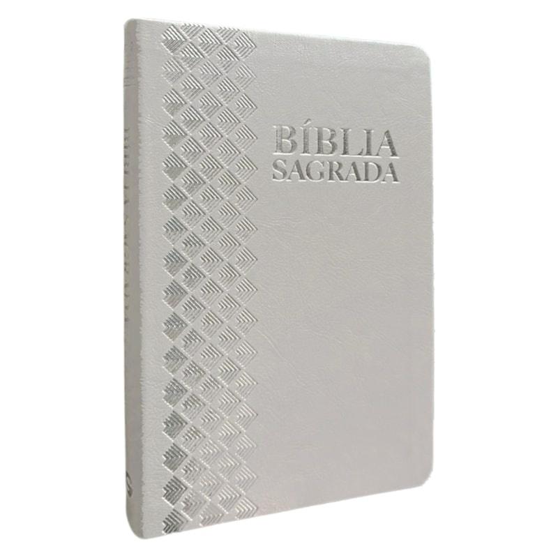 Bíblia Sagrada Arc Letra Normal Capa Luxo Prata Perolado