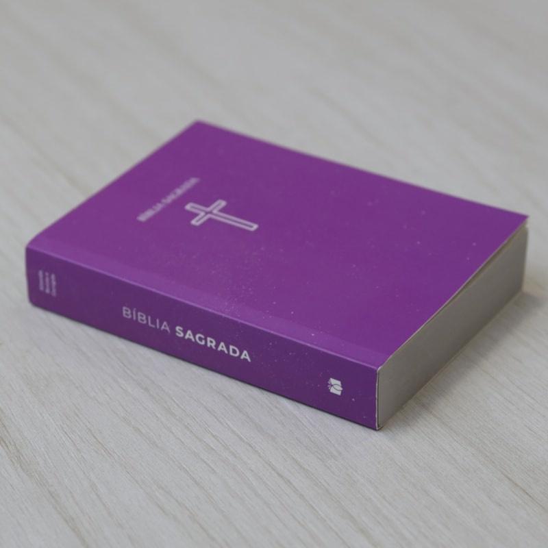 Bíblia Sagrada Média Salvos Pela Graça Arc Capa Brochura Rosa