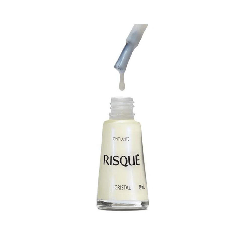 Esmalte Risqué Branco Cintilante Cristal