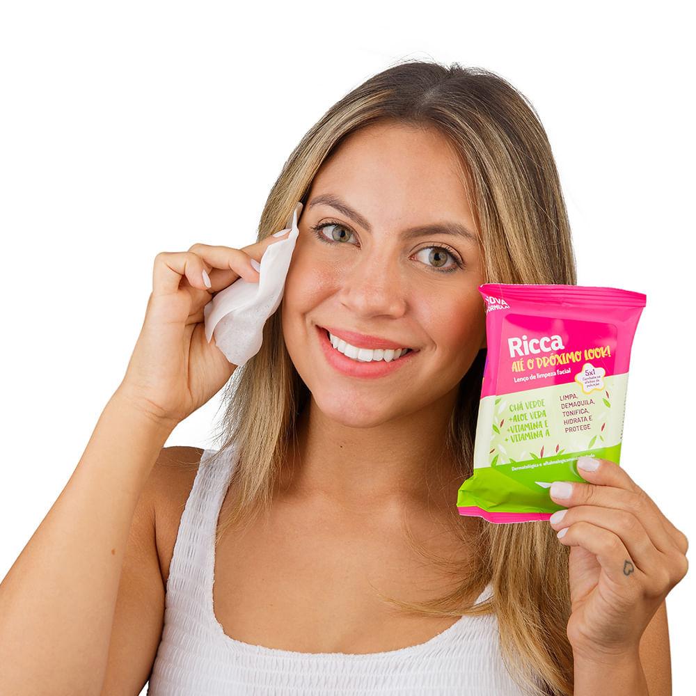 Kit Com 2 Lenços De Limpeza Facial Ricca