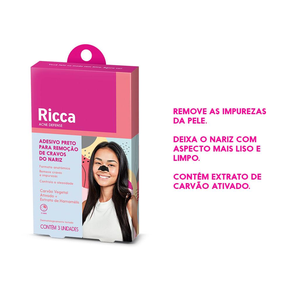 Adesivo Preto Para Remoção De Cravos Do Nariz Acne Defense Ricca
