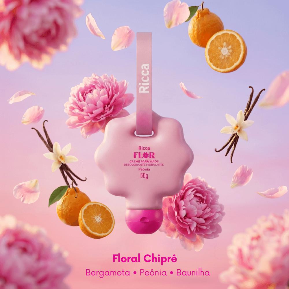 Creme Para Mãos Deo Hidratante Ricca Flor Peônia 50ml