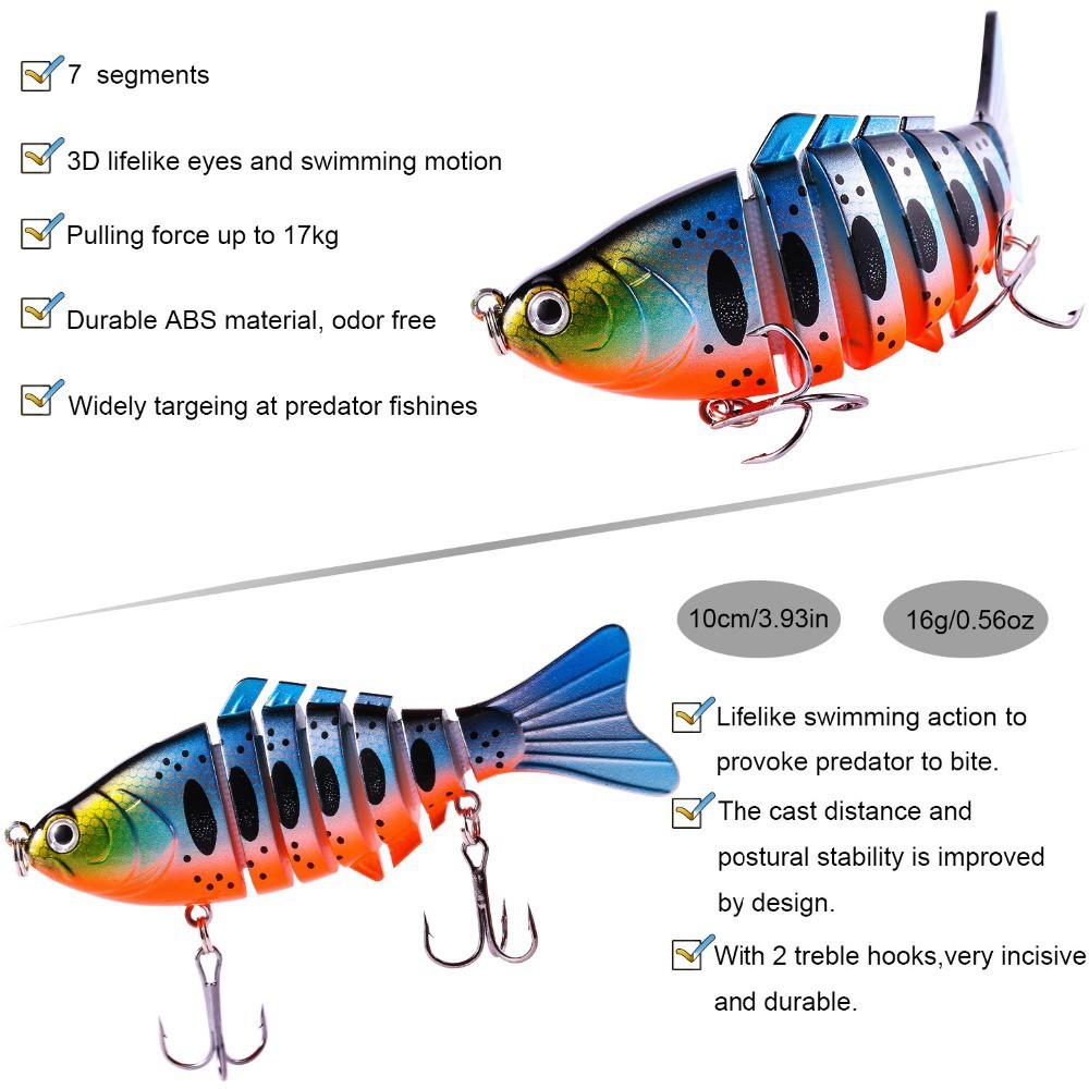 Sougayilang Articulado Isca De Pesca Wobbler Isca Dura 100 Milímetros Isca Artificial Swimbait Biônico