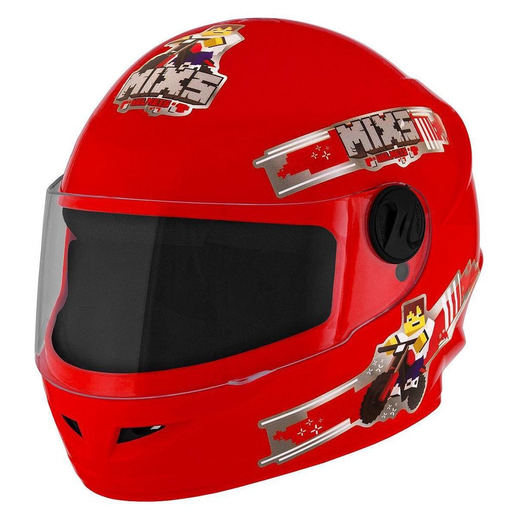 Capacete Moto Infantil Fechado Mixs Start Blocks Tamanho 54 Para Crianças Menino E Menina Seguro