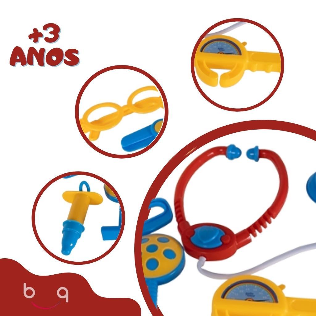Maleta De Brinquedo Mini Doutor Vermelho Com Acessórios