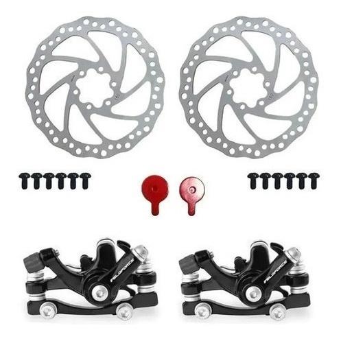 Kit Freio A Disco Mecânico + Alavancas De Câmbio Rapid Fire 24V Para Bike