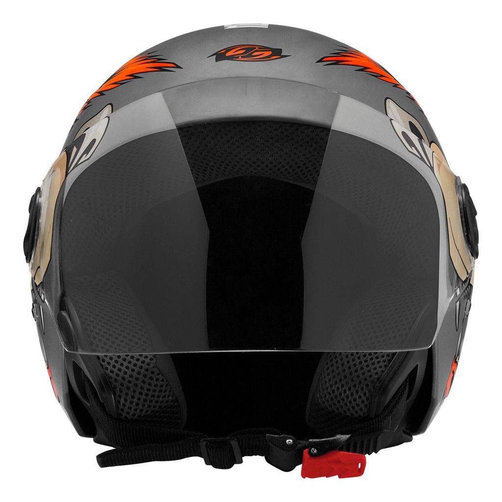 Capacete Moto Aberto PRO Tork Feminino Coyote Cinza Fosco 58 Inmetro Viseira Cristal