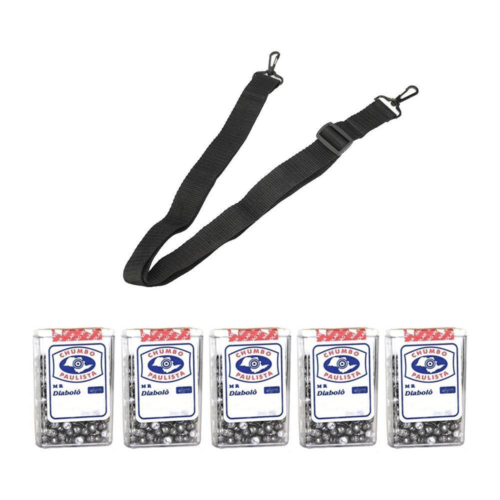 Bandoleira + 5 Chumbinho Para Carabina 5.5mm