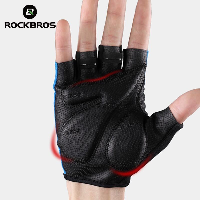 Rockbros Luvas De Bicicleta Meio Fingger Mtb Montanha Esportivas Respiráveis À Prova De Choque Ciclismo