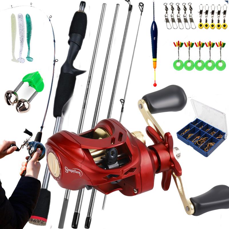 Sougayilang 1.8M Vara De Pesca Com Conjunto De Carretel De 18 + 1BB 7.2 1 MAX Drag 10kg