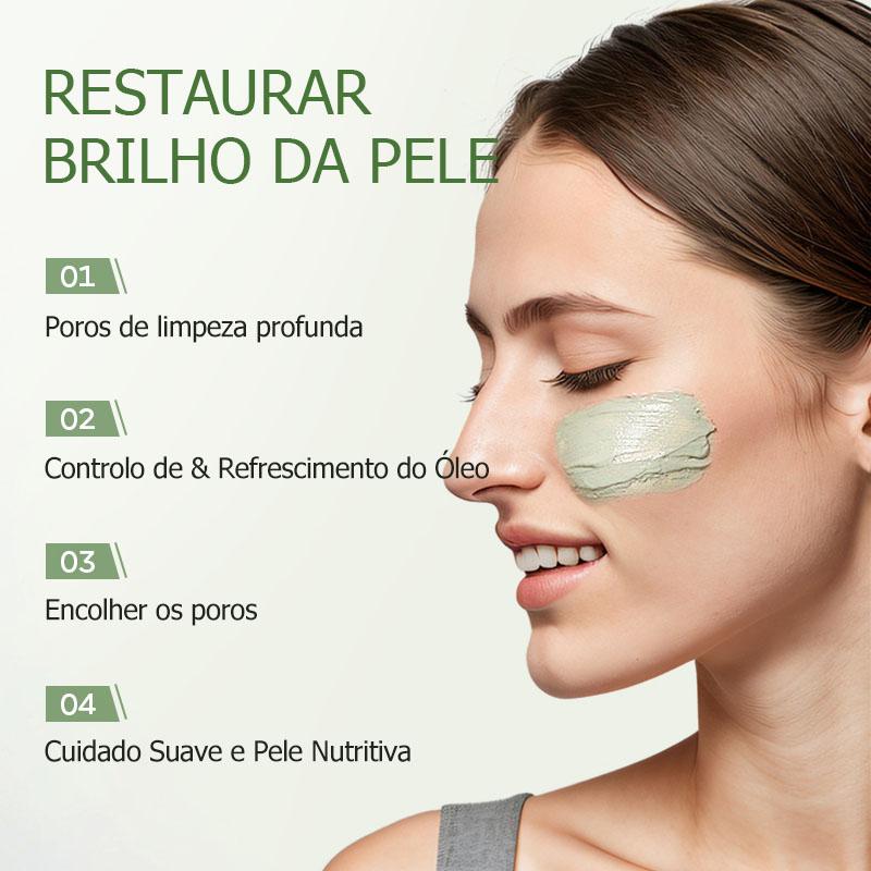Quiyum Chá Verde/sakura Máscara Sólida De Argila Em Bastão Limpeza Profunda Controle De Óleo 40g