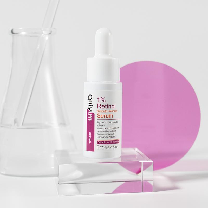 Quiyum 1 Retinol Soro De Rugas Suaves Hidratante Essência Nutritiva De Aperto De Poros Brilhante 17ml