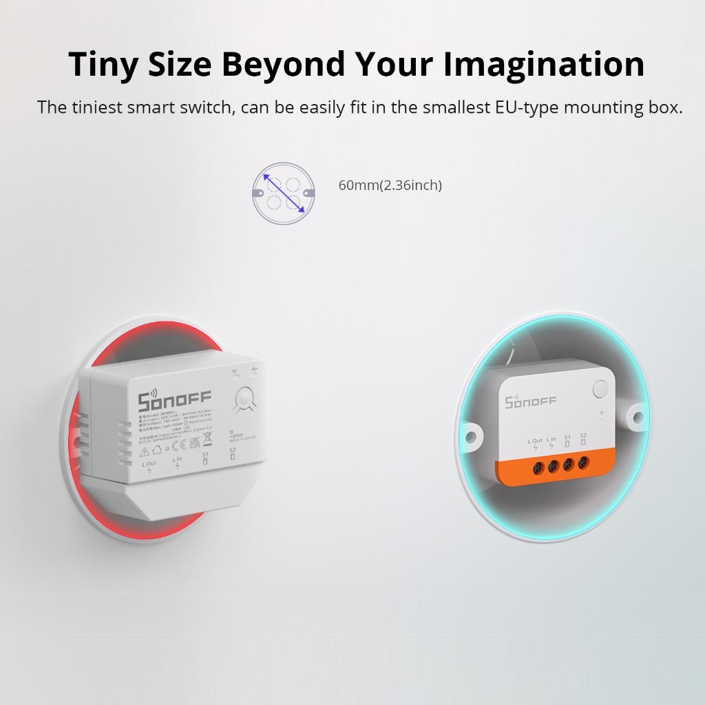 Sonoff Zbminil2 Interruptor Zigbee Sem Fio Neutro Necessário De Módulo De 2 Vias Smart Home Wireless Ewelink App Control