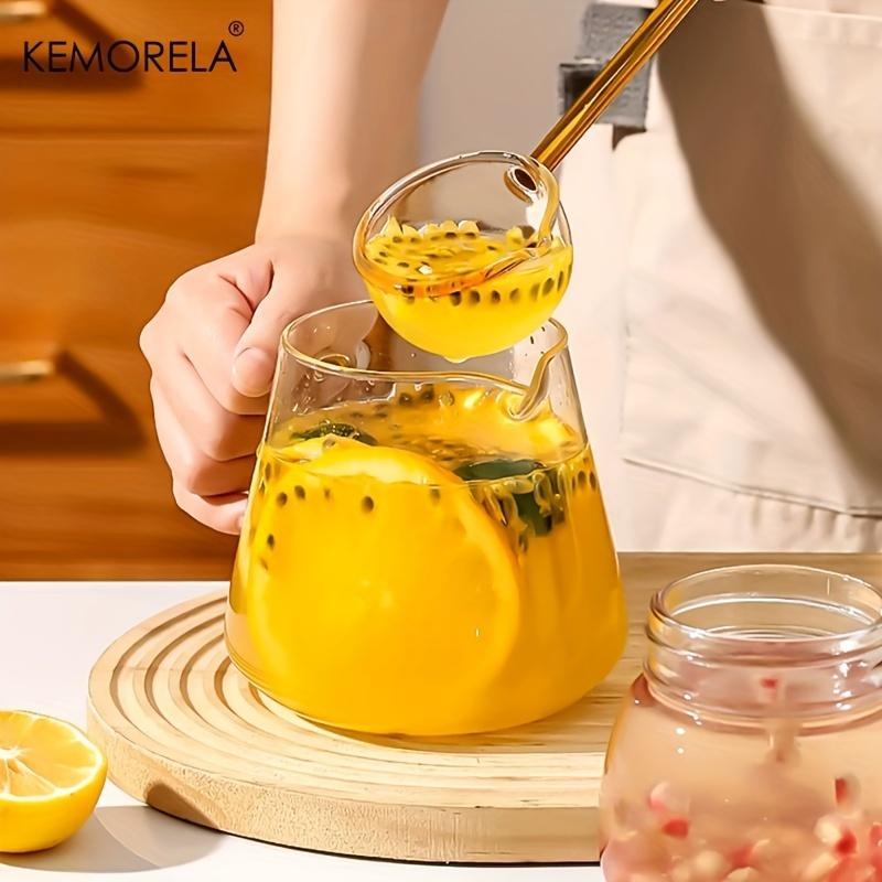 Kemorela Colher De Vidro Criativo Grande Manchado Colorido Resistente A Alta Temperatura Café Para Cozinha Doméstica Agitação