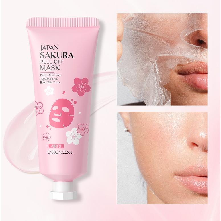 Laikou Sakura Máscara De Descasque Limpeza De Poros Remover Blackheads Brightening 80g